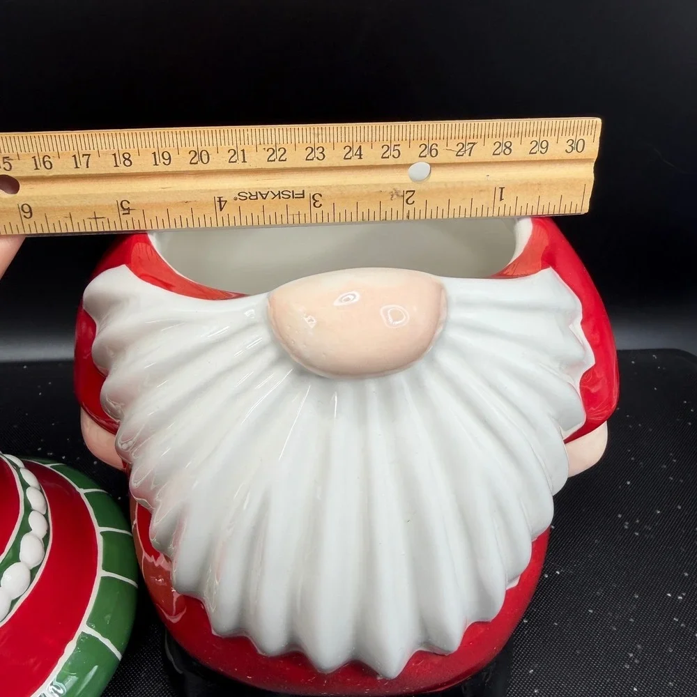 Pier‎ 1 Imports Christmas Gnome Cookie Jar Container Dolomite Holiday 11inch NEW